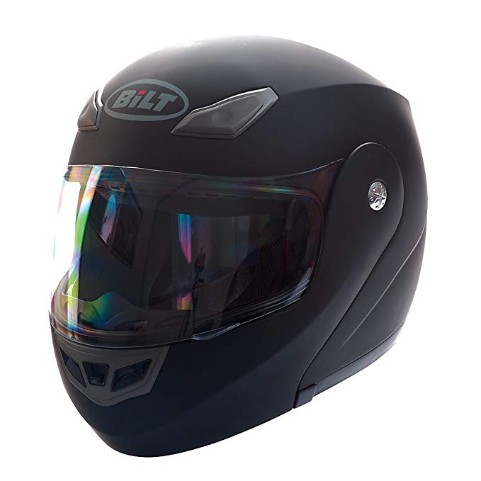 BILT Demon Modular Motorcycle Helmet - MD, Matte Black