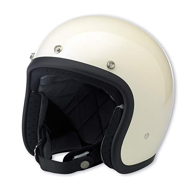 Biltwell Inc. Bonanza Gloss Vintage White Open Face Helmet Large