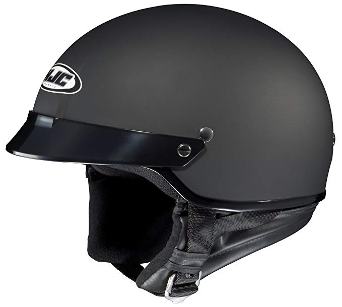 HJC CS-2N Motorcycle Half-Helmet (Flat Black, X-Small)