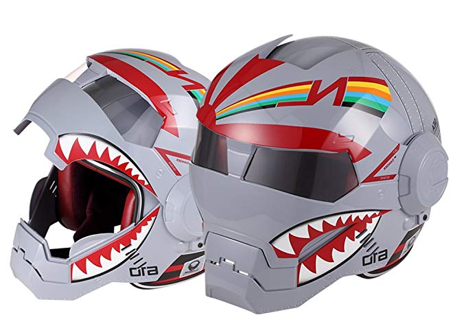 OSNICH Japanese Anime Full Face Motorcycle Helmet Street Bike Dirt Bike ATV Model 610 (Adult and Youth Sizes, DOT Certified) Shark