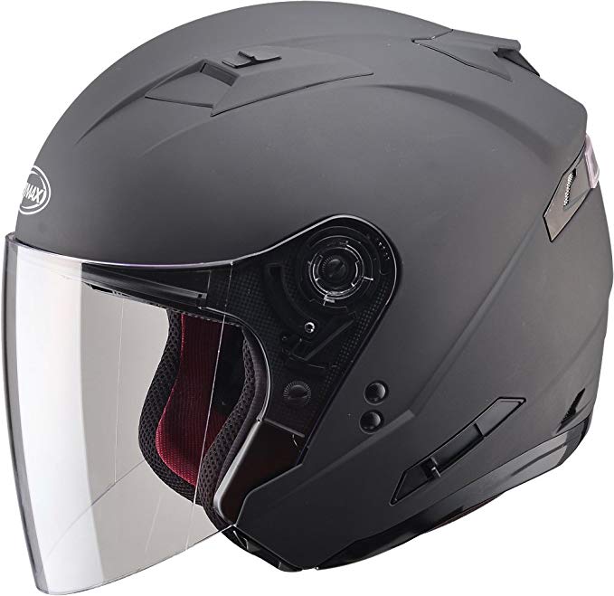 Gmax OF77 unisex-adult open-face-helmet-style Motorcycle Street Helmet Solid (Matte Black,XXX-Large),1 Pack