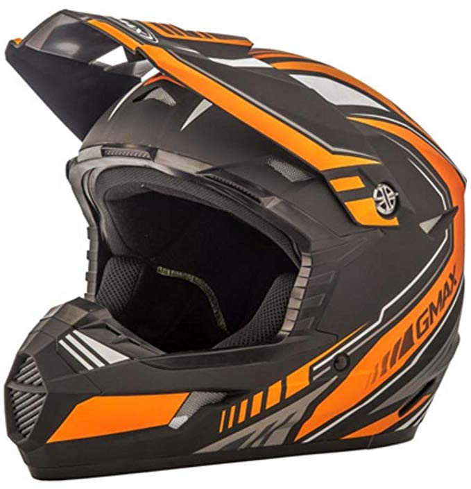 GMAX unisex-adult full-face-helmet-style Helmet (Mx46 Uncle ) (Flat Black/Orange, Large)