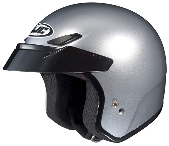 HJC CS-5 Open-Face Motorcycle Helmet (Silver, Medium)