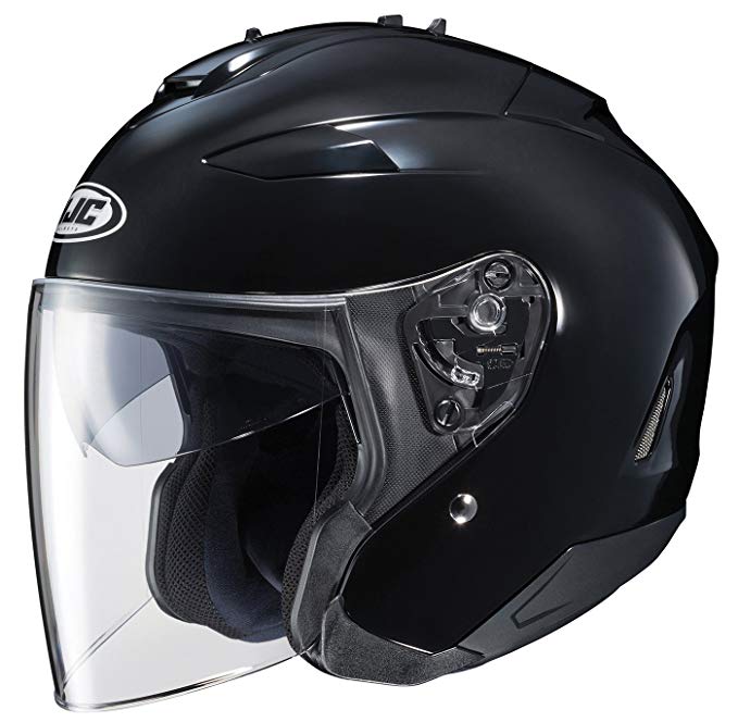 HJC IS-33 II Open-Face Motorcycle Helmet (Black, Large)