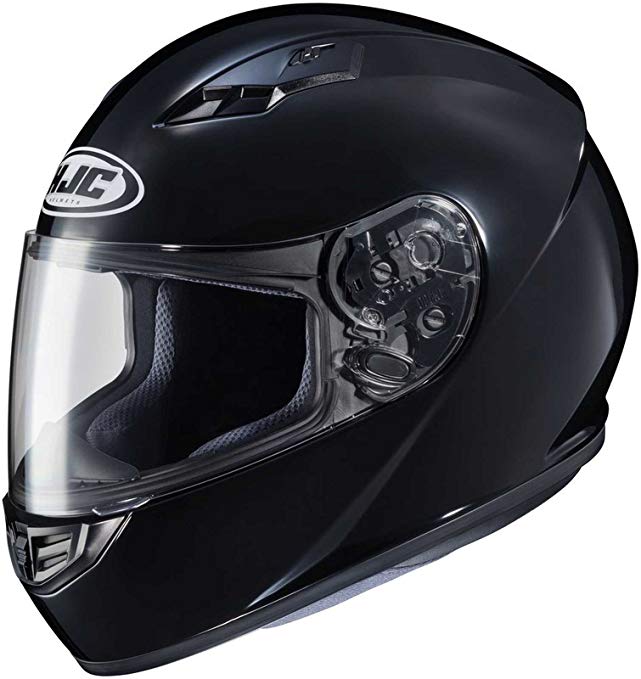 HJC Solid Adult CS-R3 Street Motorcycle Helmet - Black / Large