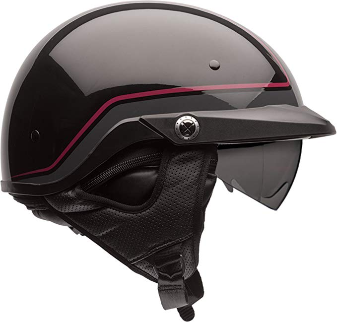 Bell Pit Boss Open-Face Motorcycle Helmet (Pin Dark Red/Black, Medium)