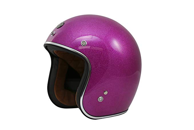 TORC (T50 Route 66 3/4 Helmet with Super Flake Speciality Paint (Bubble Gum Pink, Medium)