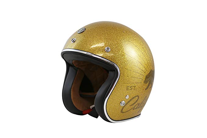 TORC (T50 Route 66) 3/4 Helmet with 'Super Flake' Graphic (Gold, X-Large)
