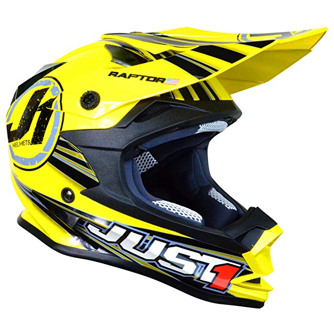 Just 1 J32 Raptor Motocross Helmet (Yellow, Youth Large)