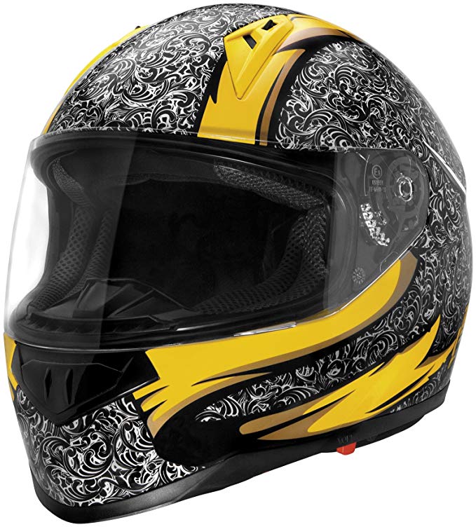 Sparx Tracker El Jefe Helmet, Distinct Name: El Jefe, Primary Color: Yellow, Helmet Type: Full-face Helmets, Helmet Category: Street, Size: Md, Gender: Mens/Unisex 843712